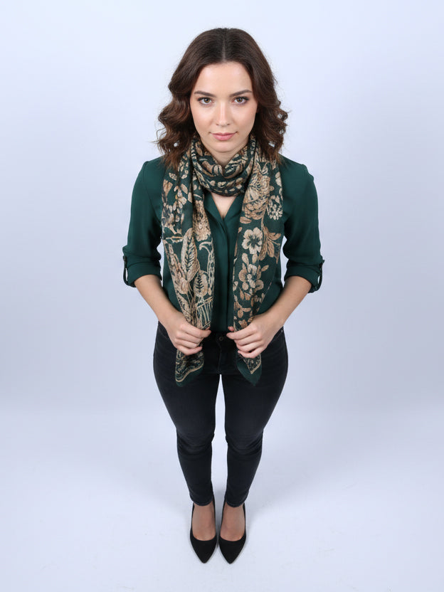 CD Ladies Scarfs Printed (Green)