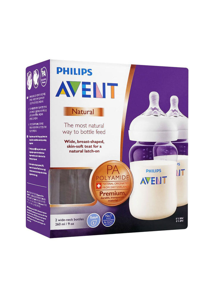 AP Baby Natural 9OZ 260ml PK Of 2 Feeding Bottle For 1m+ SCF474/27 ID 2277