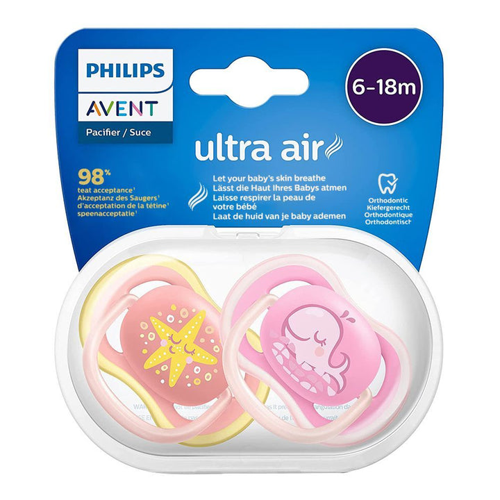 AP Baby PK Of 2 Ultra Air Soother 6-18m For Girls SCF085/04 ID 2300