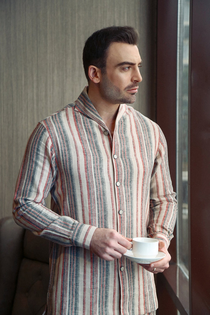 Premium Striped Cotton Suit