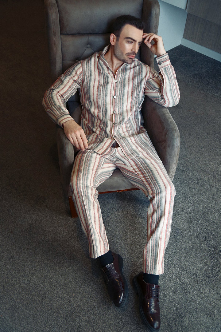Premium Striped Cotton Suit