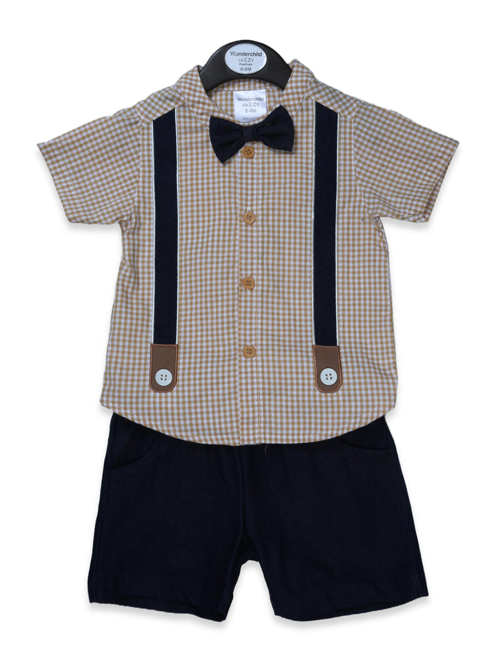 Wonder Child Boys H/S Knicker Suit 2Pcs #208-008 (S-24)