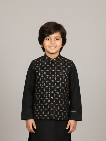 Alee Shan Boys Shalwar Suit With Waist Coat 3Pcs #1606 (W-24)