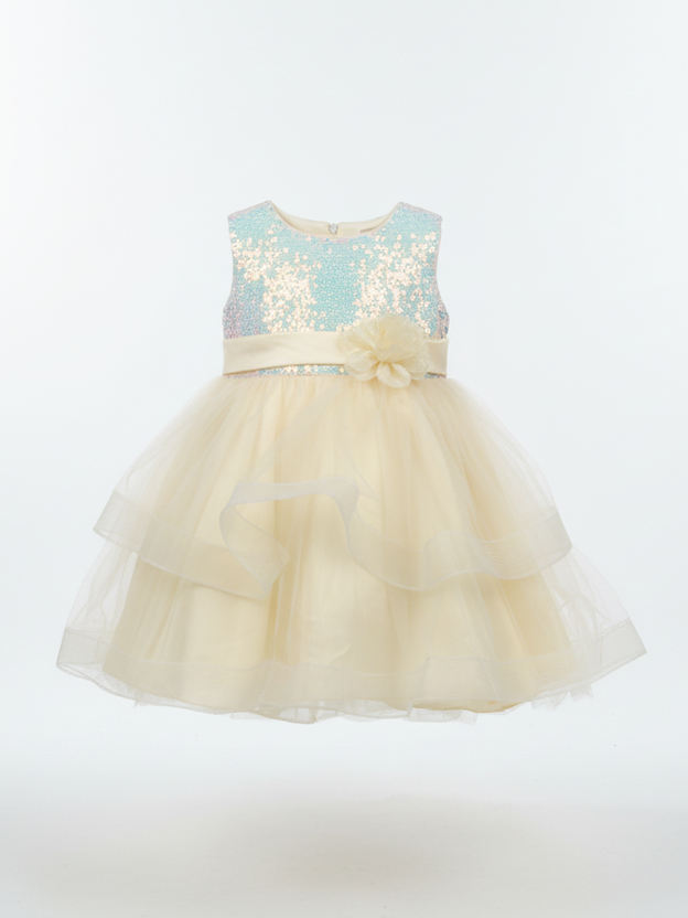 Cute Look Girls Fancy Frock S/L #JX555 (S-25)