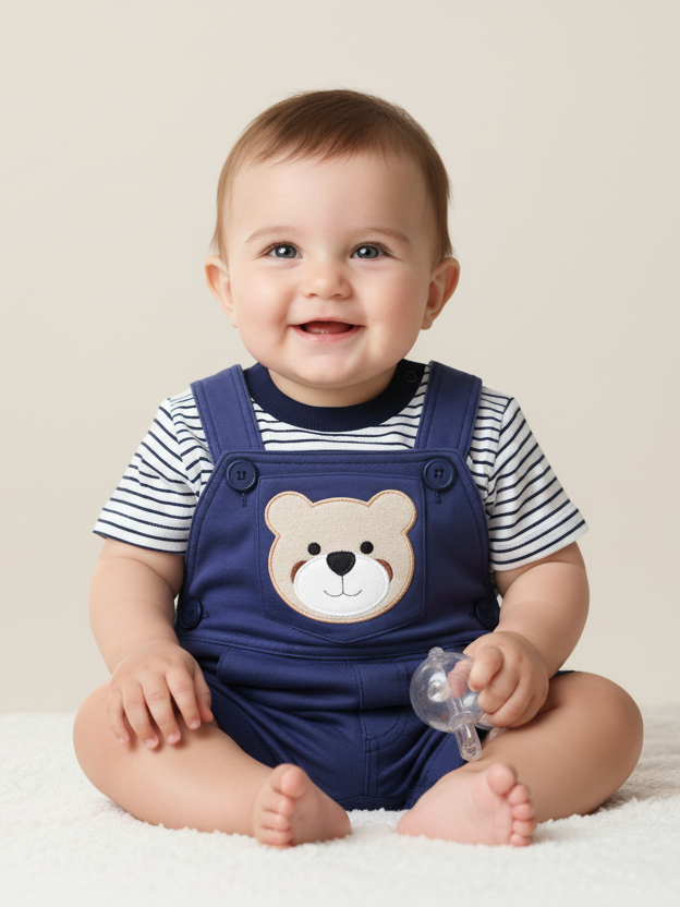 Mon Caramel Boys Dungree Suit H/S #03 (S-25)