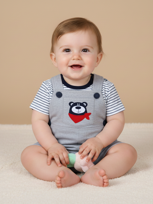 Mon Caramel Boys Dungree Suit H/S #04 (S-25)