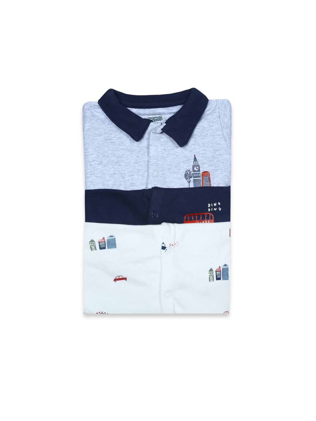 Mama & Papa Baby Sleep Suit L/S 3Pk #02 (S-25)(Navy)