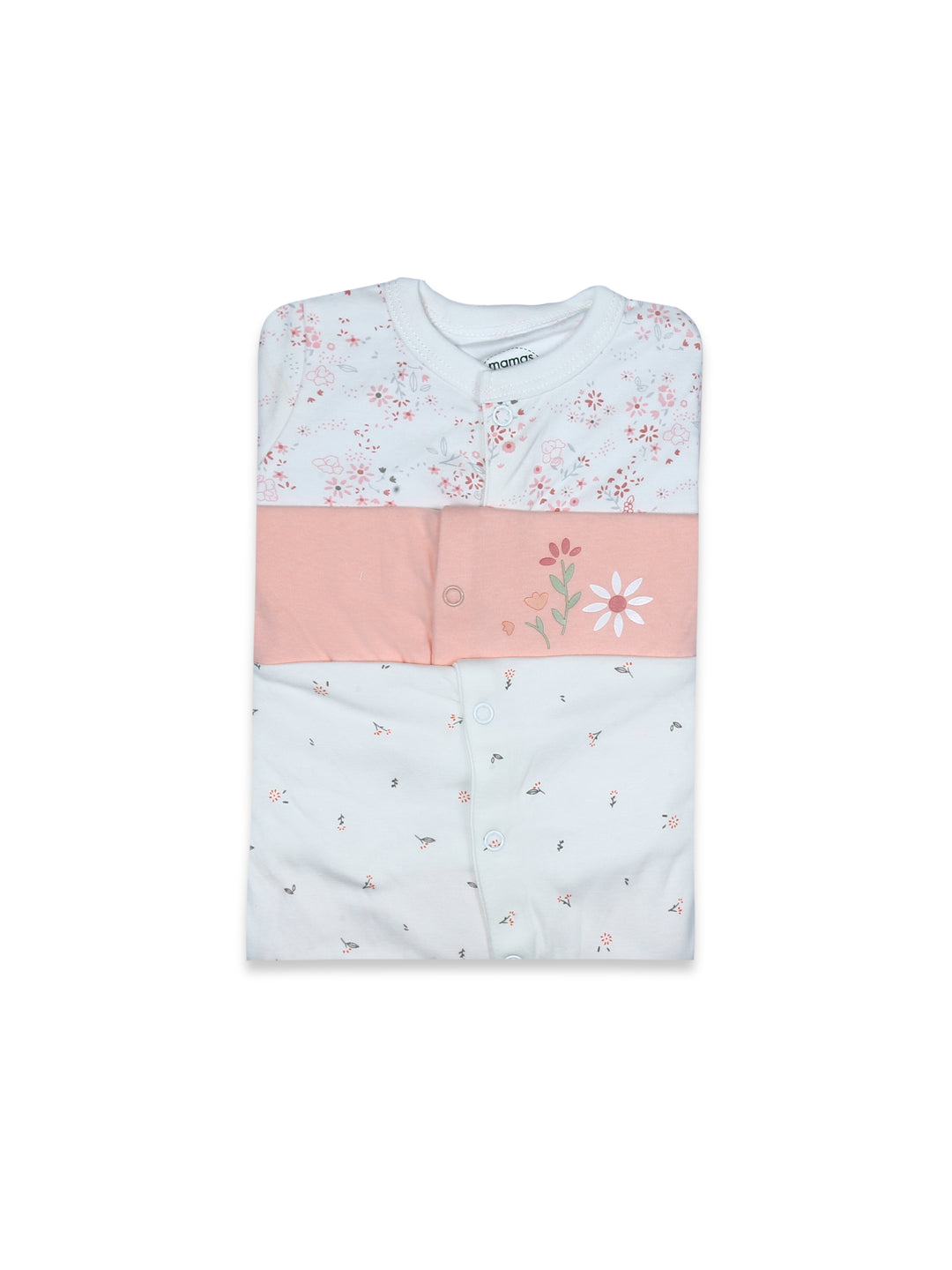 Mama & Papa Baby Sleep Suit L/S 3Pk #02 (S-25)(White)