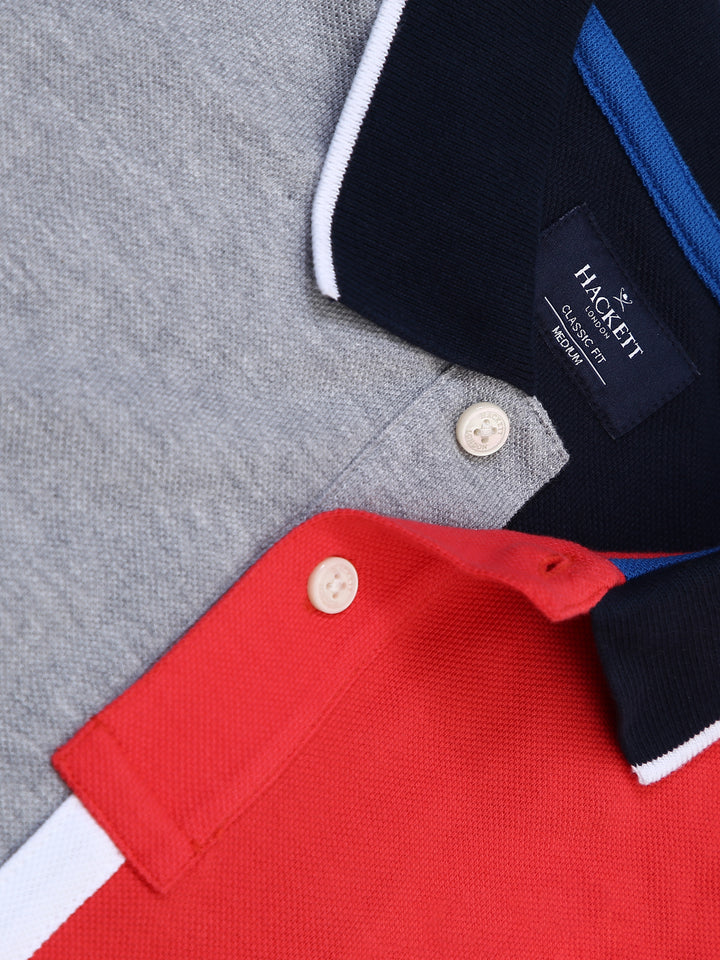 Hackett Mens S/S H Logo& Crown Crist Plain Polo HM562999