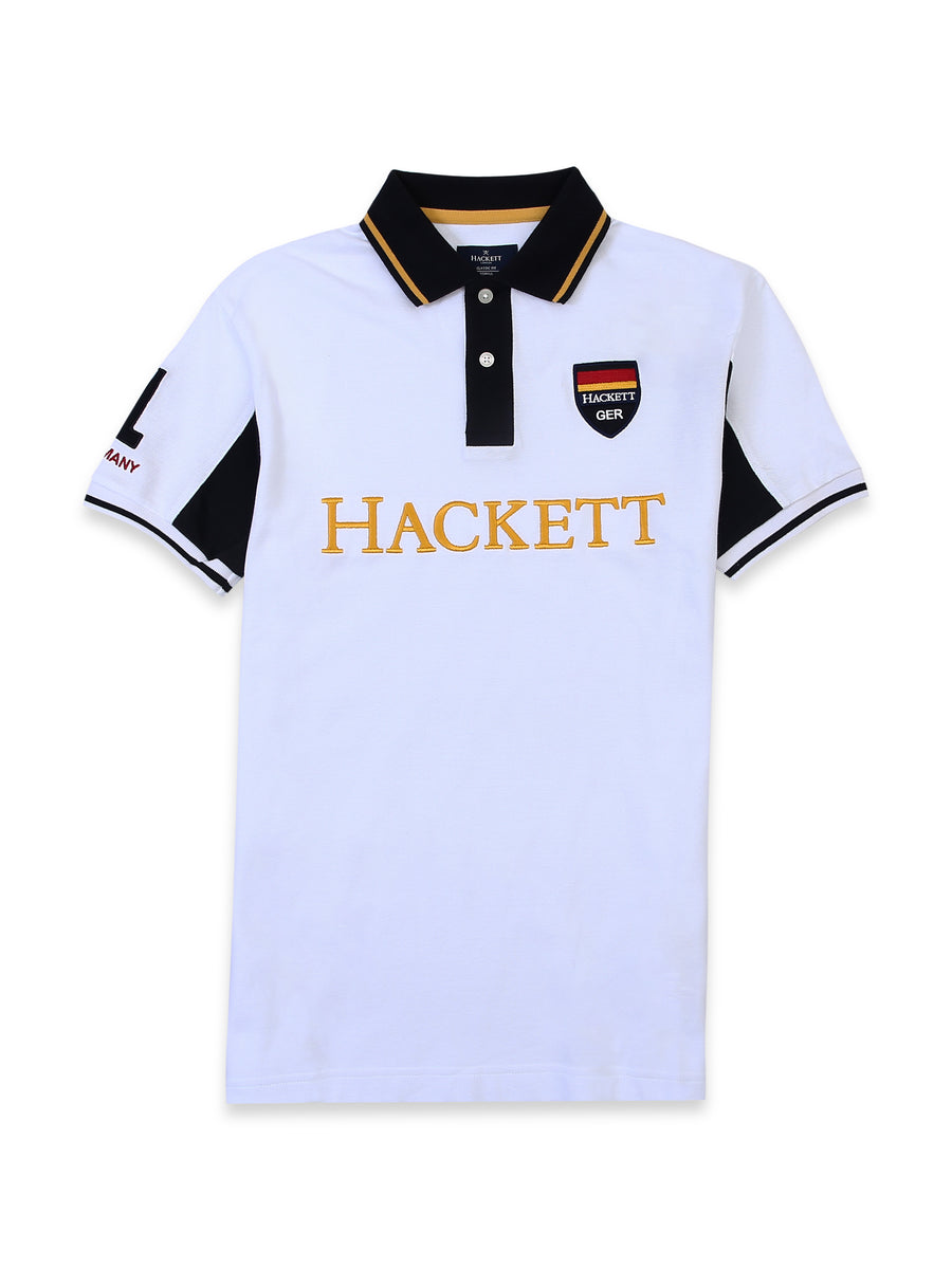 Hackett Mens S/S Gemany Flag Printed Polo HM 562746