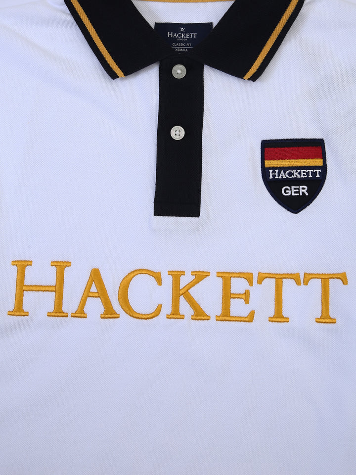Hackett Mens S/S Gemany Flag Printed Polo HM 562746