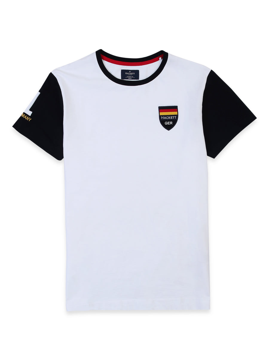 Hackett Mens S/S R-Neck Gemany Flag Printed T-Shirt HM 500498