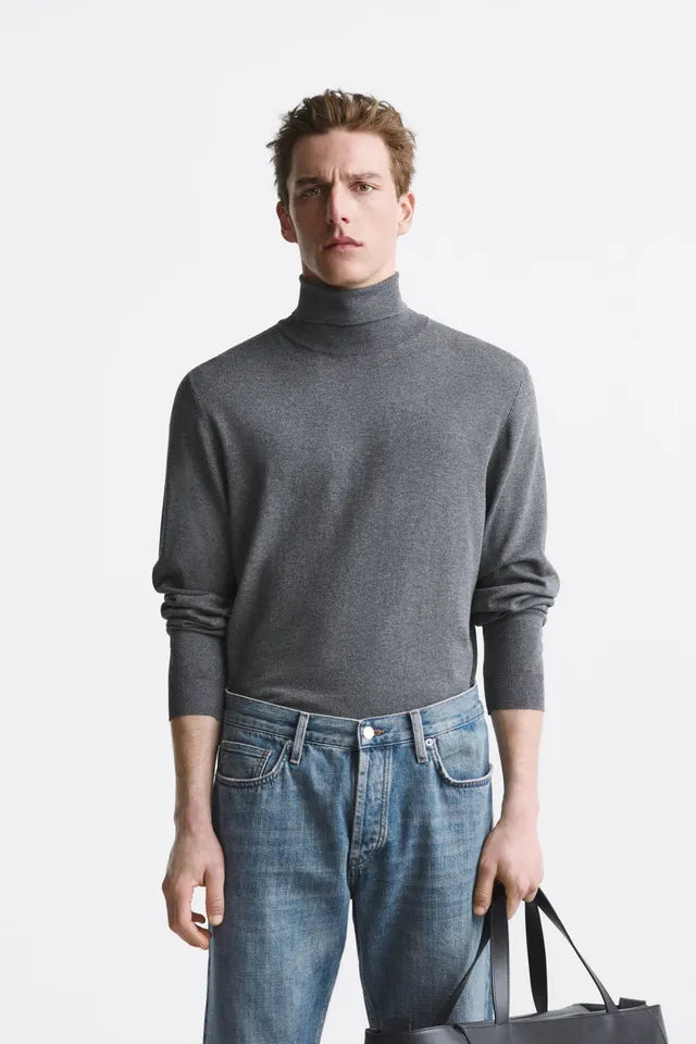 High neck outlet sweater mens zara