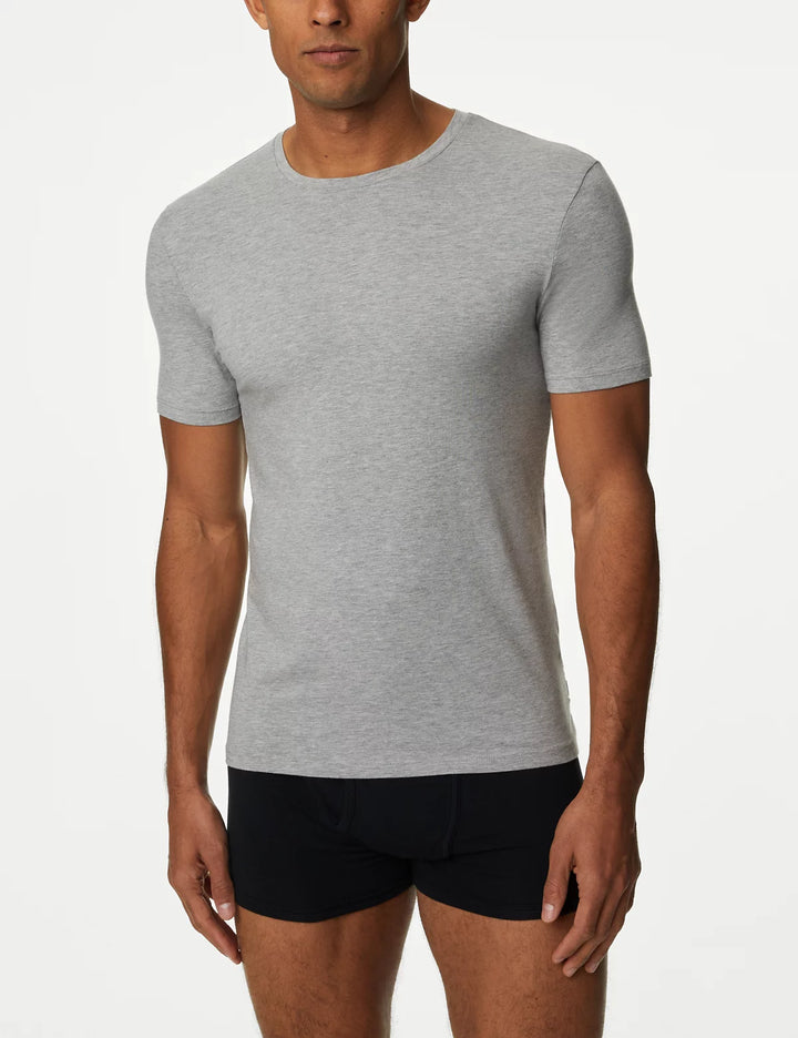 M&S Mens S/S R-Neck Plain T-Shirt T14/1600A
