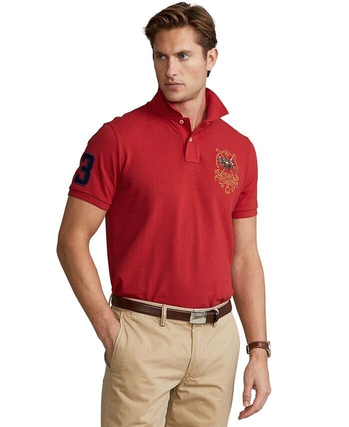 RL Mens S/S Back 3Pony Polo TM-710807546006
