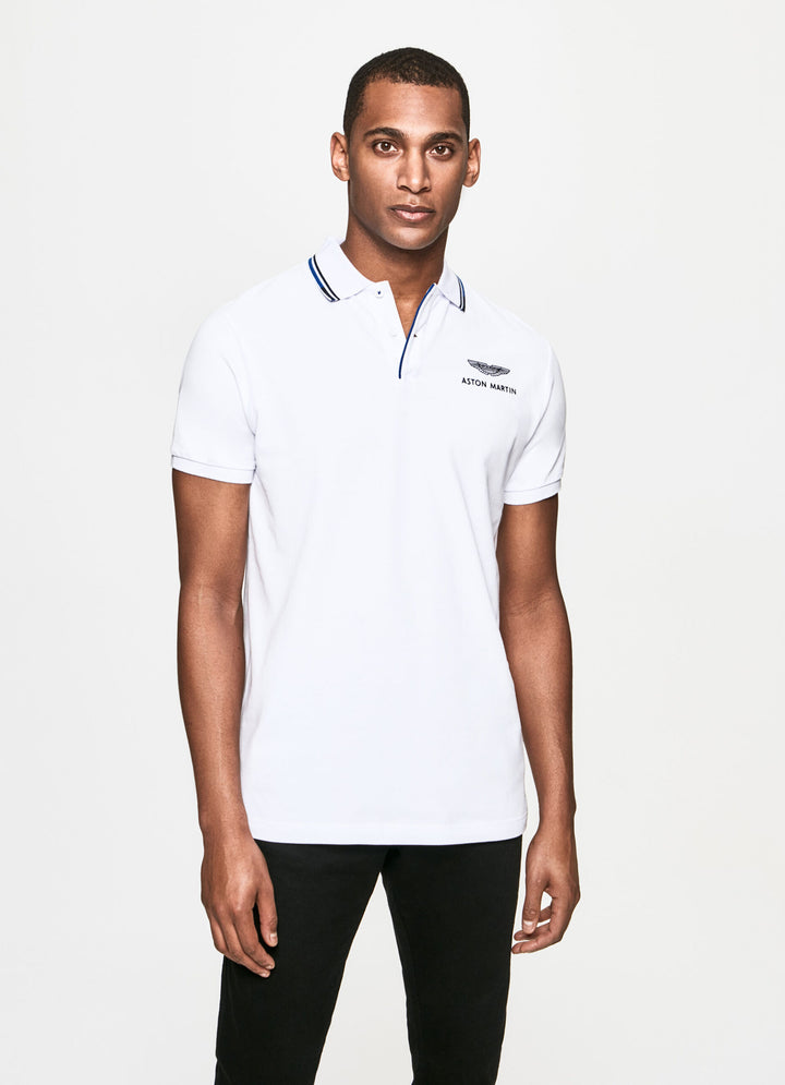 Hackett Mens S/S Aston Martin Jacquard Collor Polo HM563153