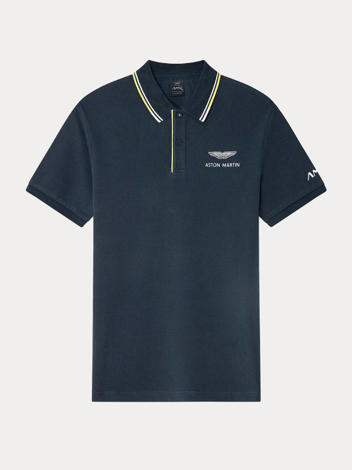 Hackett Mens S/S Aston Martin Jacquard Collor Polo HM563153