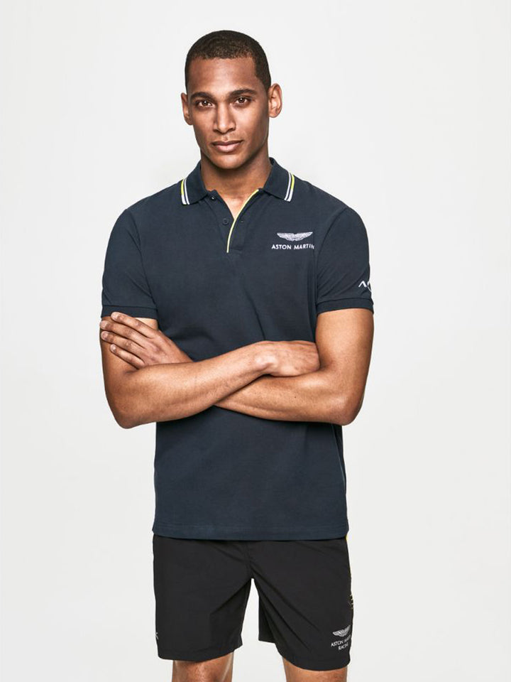 Hackett Mens S/S Aston Martin Jacquard Collor Polo HM563153