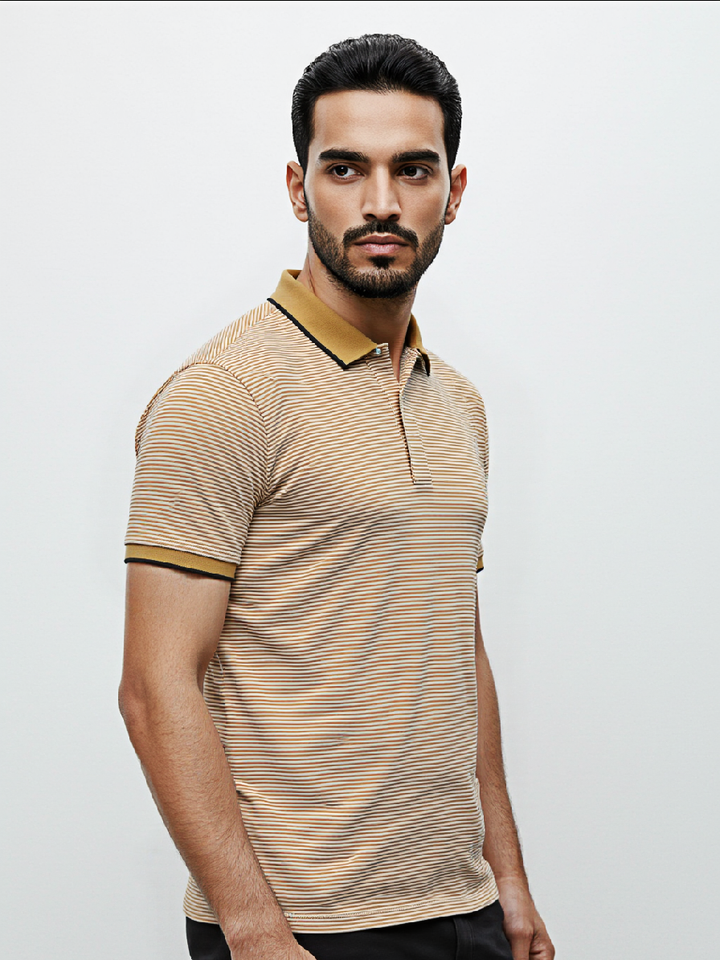 M&S Mens S/S Striper Polo