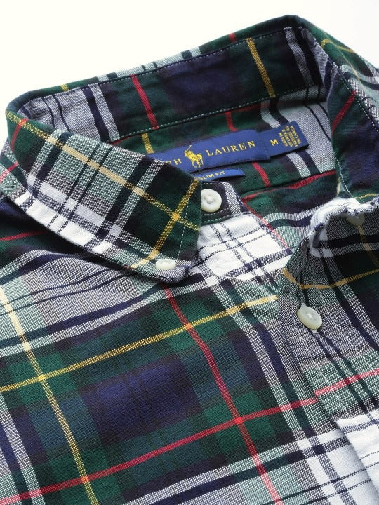 RL Mens L/S Check Button Down Casual Shirt TM-SB-7108390