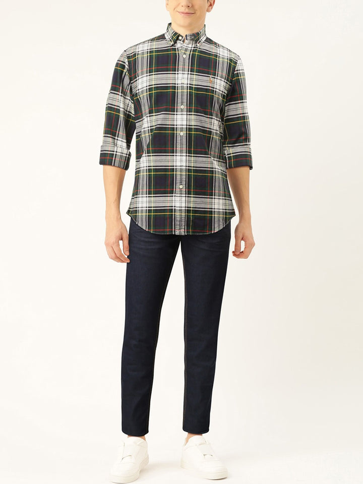 RL Mens L/S Check Button Down Casual Shirt TM-SB-7108390