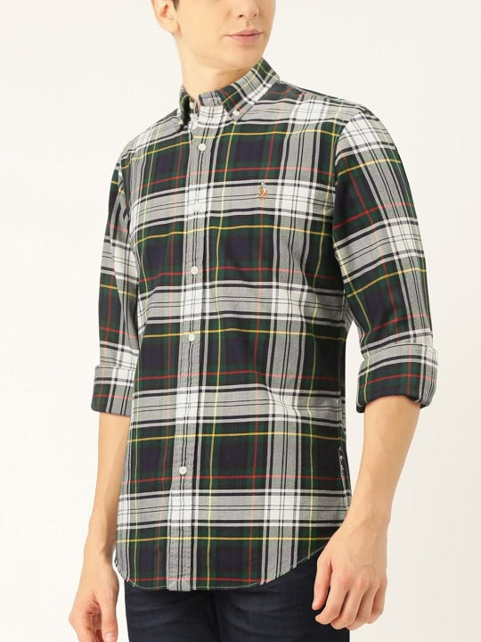 RL Mens L/S Check Button Down Casual Shirt TM-SB-7108390