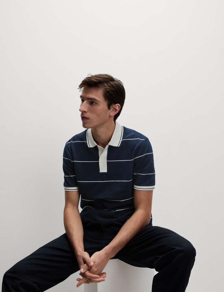 M&S Mens S/S Striper Polo T28/5078M