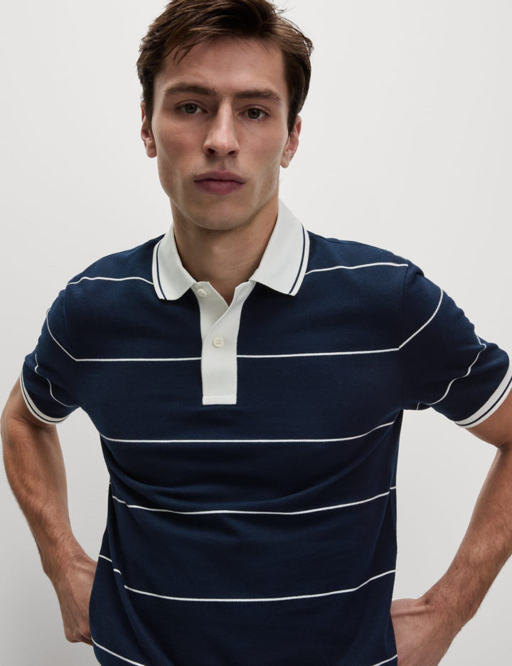 M&S Mens S/S Striper Polo T28/5078M
