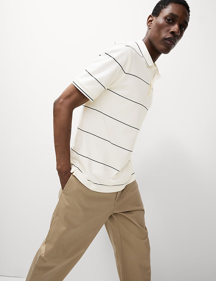 M&S Mens S/S Striper Polo T28/5078M