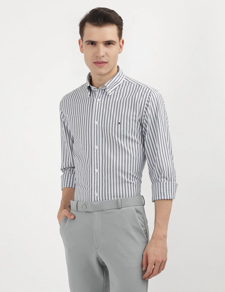 Tommy Hilfiger Mens L/S Lining Casual Shirt AT-SB-78JB609