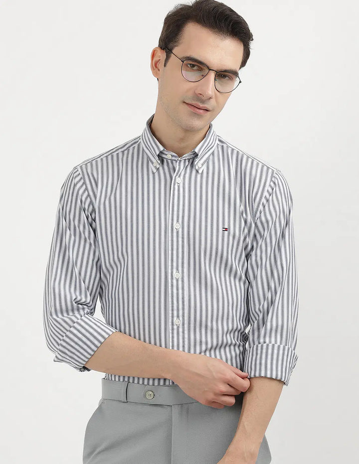 Tommy Hilfiger Mens L/S Lining Casual Shirt AT-SB-XMO4529