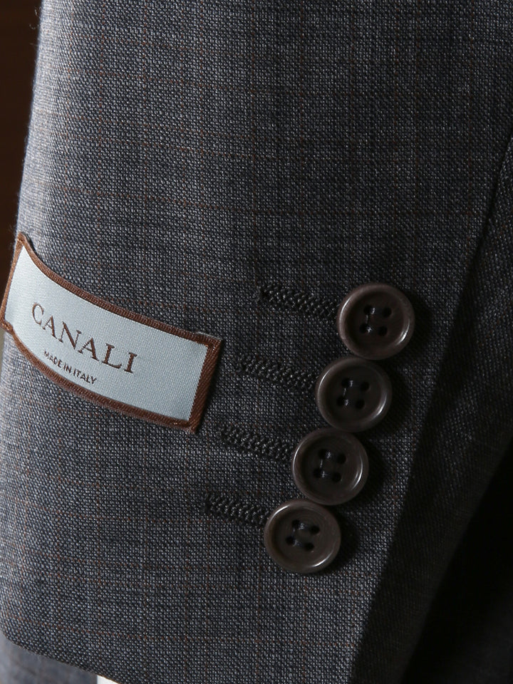 Canali Men 100% Wool Small Check Suit 11280-19