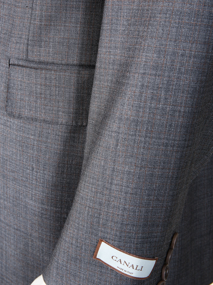 Canali Men 100% Wool Small Check Suit 11280-19