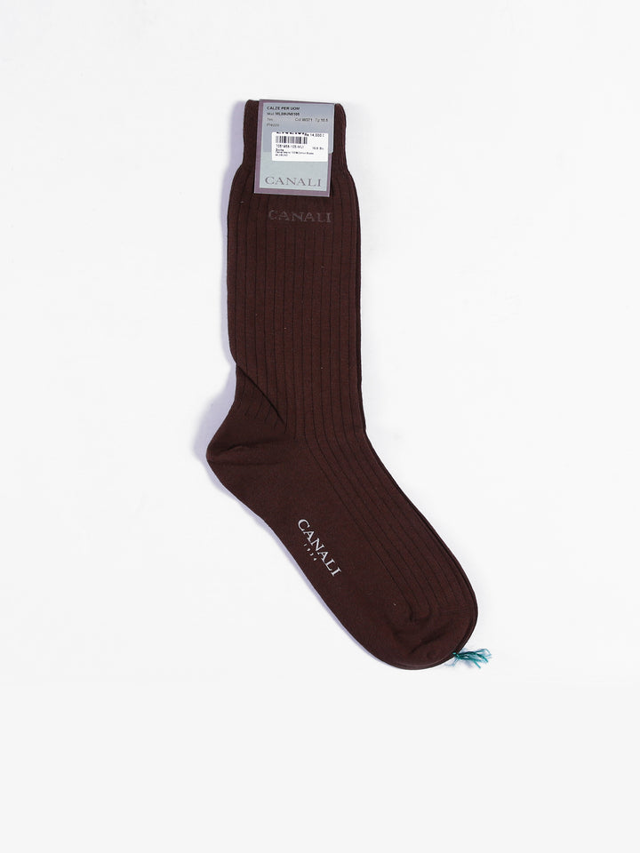 Canali Men 100%Cotton Scoks ML09UN0 (Brown)