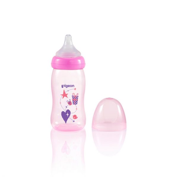Pigeon Baby Soft Touch Clear PP Feeding Bottle 240ml 3m+ (Pink) #A78183 (W-22)