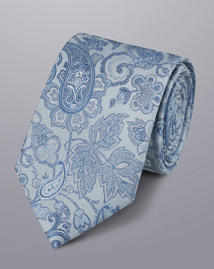Charles Tyrwhitt Light Blue Paisley Silk Tie