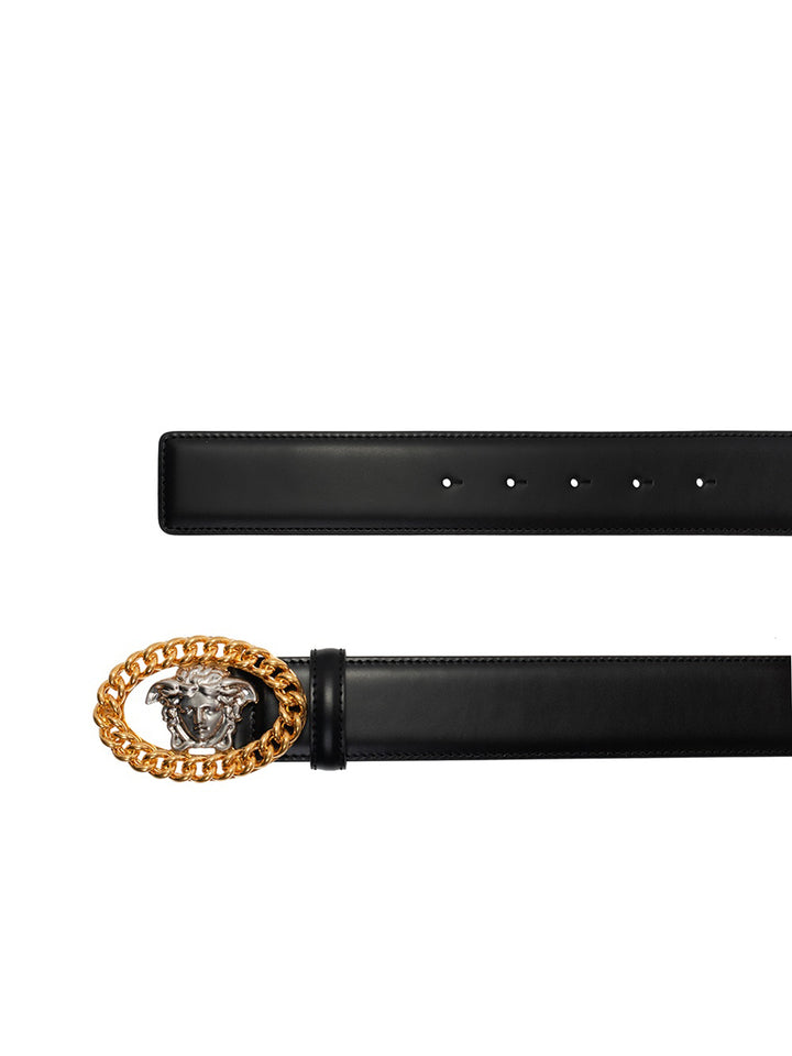 Versace Mens Leather Belt-95-BLK- DCU7828