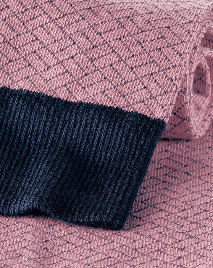Pink And Light Grey Patterned Socks