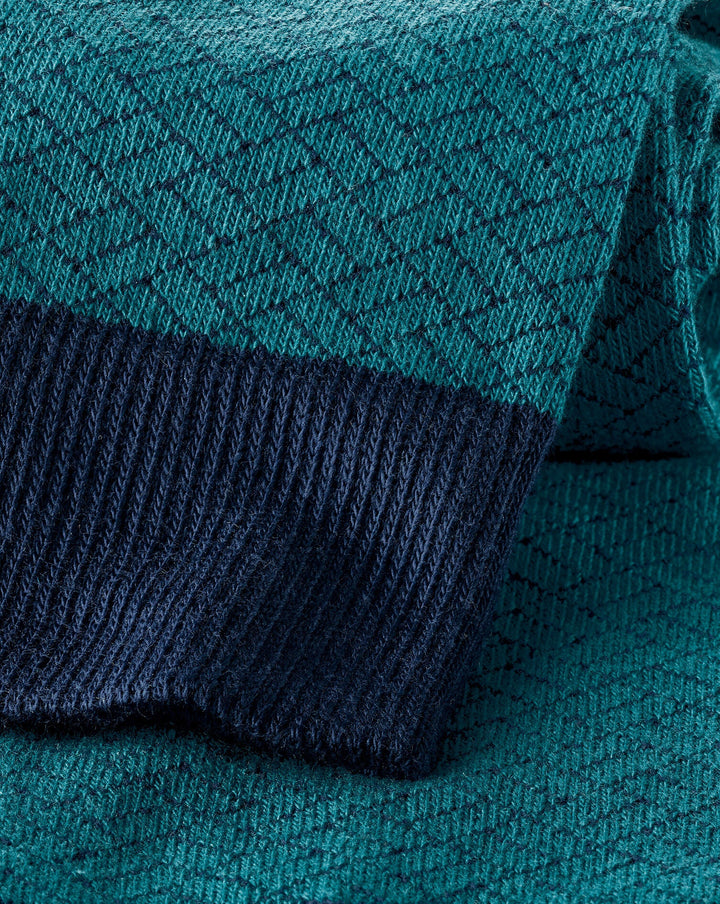 Teal Green Patterned Socks