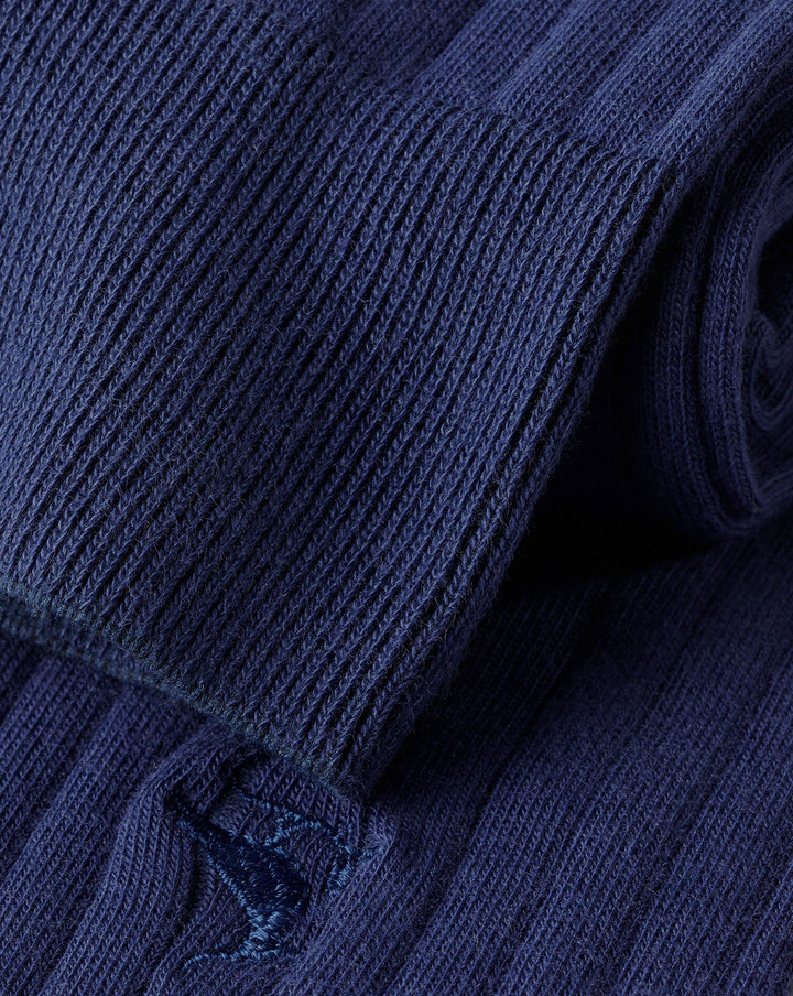 French Blue Cotton Rib Sock