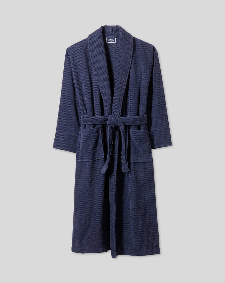French Blue Waffle Bath Robe