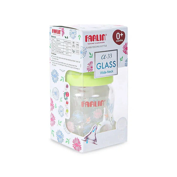Farlin Baby Wide Neck Glass Feeding Bottle 0m+ 120ml #AB-32005-M (W-22)