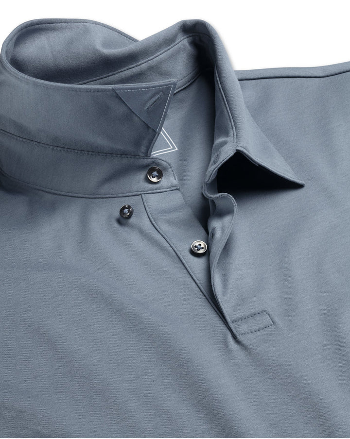 Steel Blue Plain Short Sleeve Jersey Polo