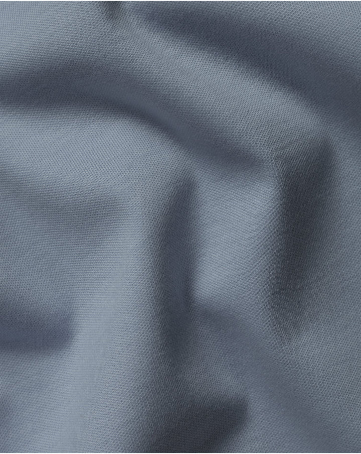 Steel Blue Plain Short Sleeve Jersey Polo