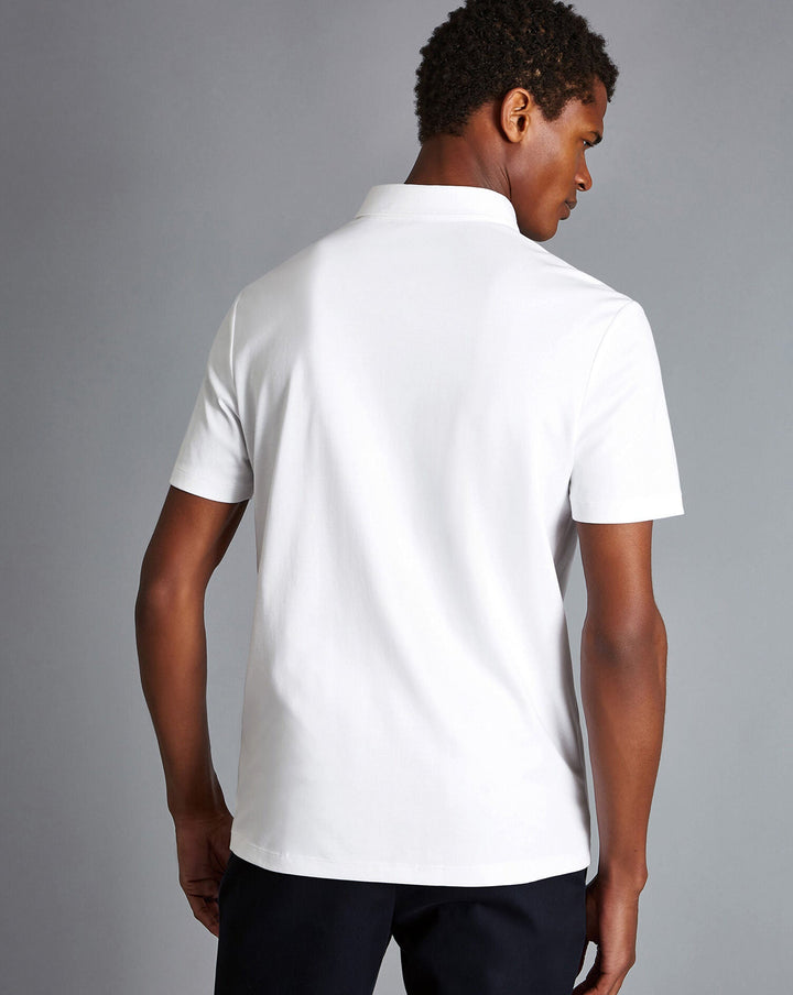 White Plain Short Sleeve Jersey Polo