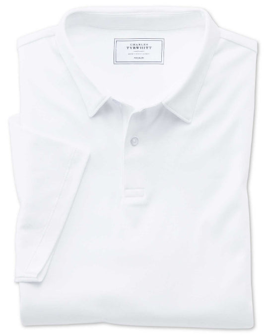 White Plain Short Sleeve Jersey Polo