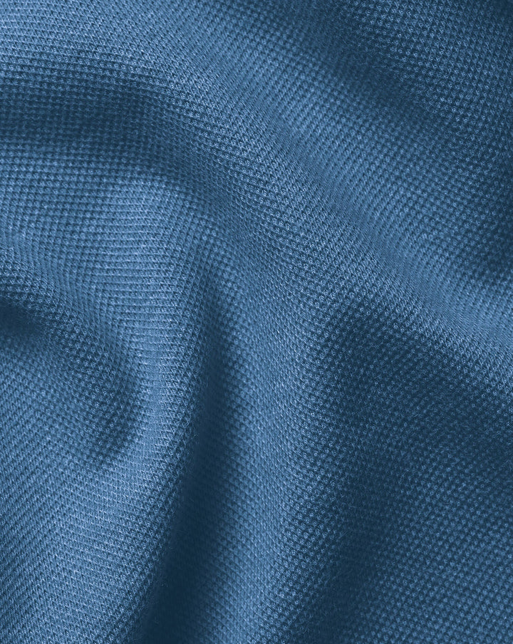 Charles Tyrwhitt Indigo Blue Marl Short Sleeve Cotton Tyrwhitt Pique Polo