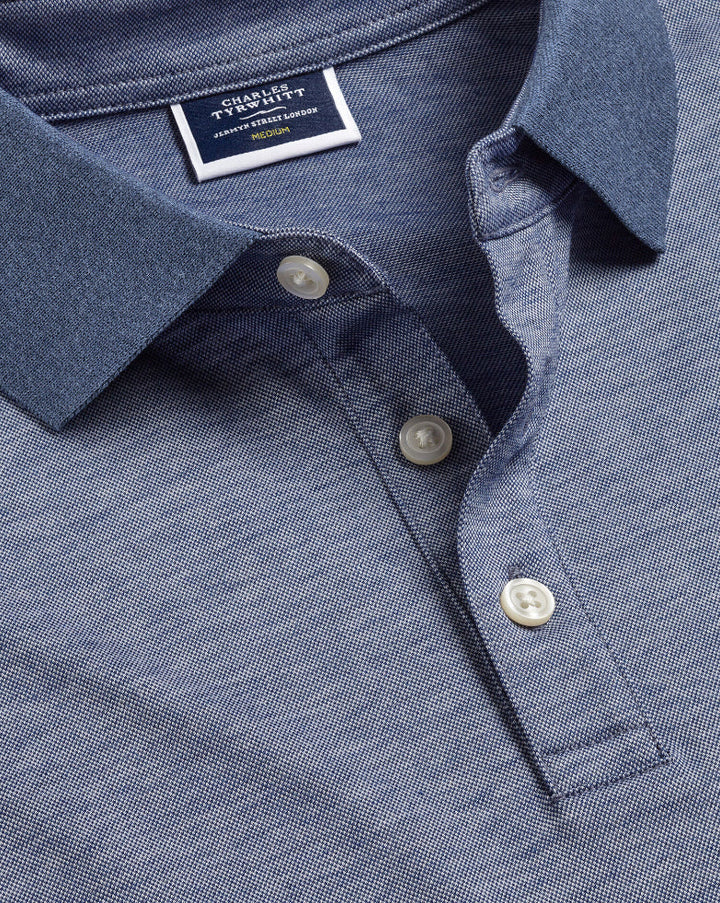 Royal Blue Birdseye Pique Short Sleeve Cotton Pique Polo