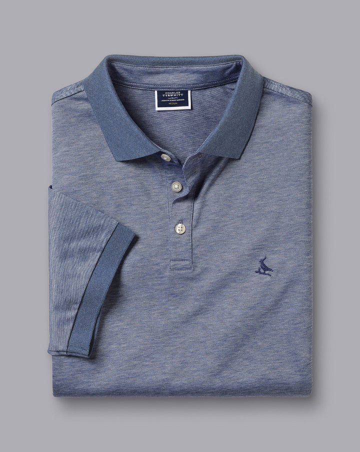 Royal Blue Birdseye Pique Short Sleeve Cotton Pique Polo