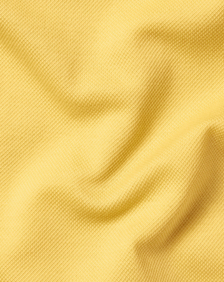Lemon Solid Short Sleeve Cotton Tyrwhitt Pique Polo